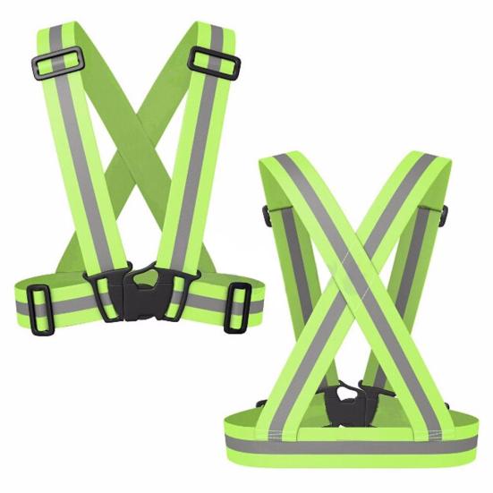 Adjustable Safety Reflective Vest Straps Jacket Night Running Cycling Sport Gear