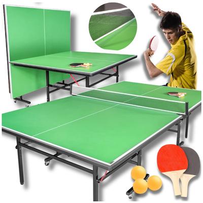 Green Table Tennis Ping Pong Table Net Racket Balls
