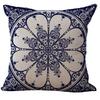 Retro Blue and White Porcelain Pillowcase Geometric Printed Cotton and Linen Sofa Pillowcase Bathroom Sofa Decorative Pillowcase