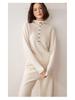 2025 A/W Women's Cashmere Knit Set: High-Waist Wide-Leg Pants & Drawstring Hoodie with Pockets, Korean Style Fashion