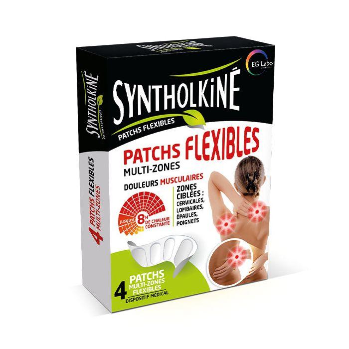 Syntholkiné patchs flexibles multizones pour douleurs musculaire - 1 boite de 4 patchs - EG LABO