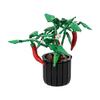 Gobricks MOC Chili Plant Bricks Chili Planting DIY Plants Bonsai Flowers Fruit Chili Building Blocks Decoration Toys Gift