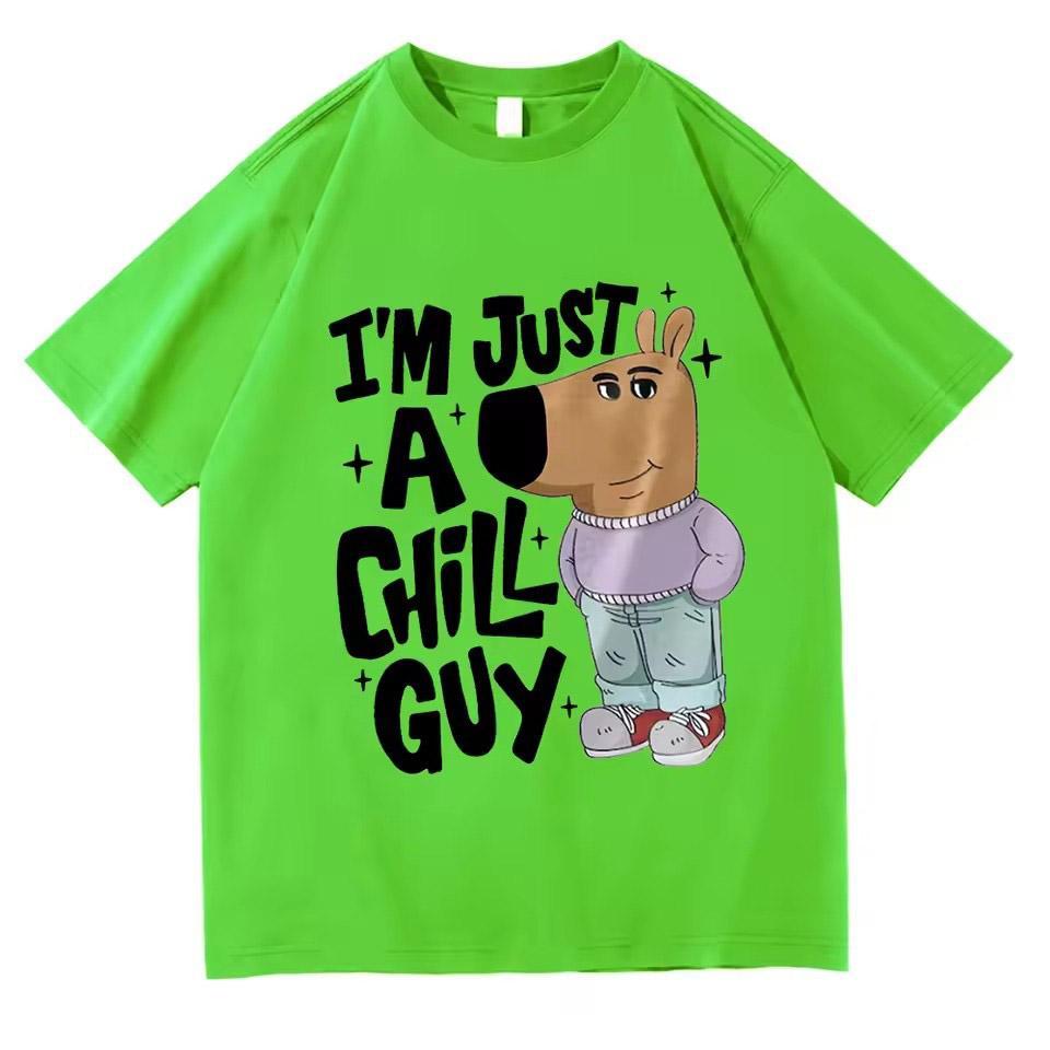Just a Chill Guy Meme T shirt Vintage Men women Clothing Harajuku Clothes Kawaii Unisex Tops Cotton Clothes Graphic T Shirts