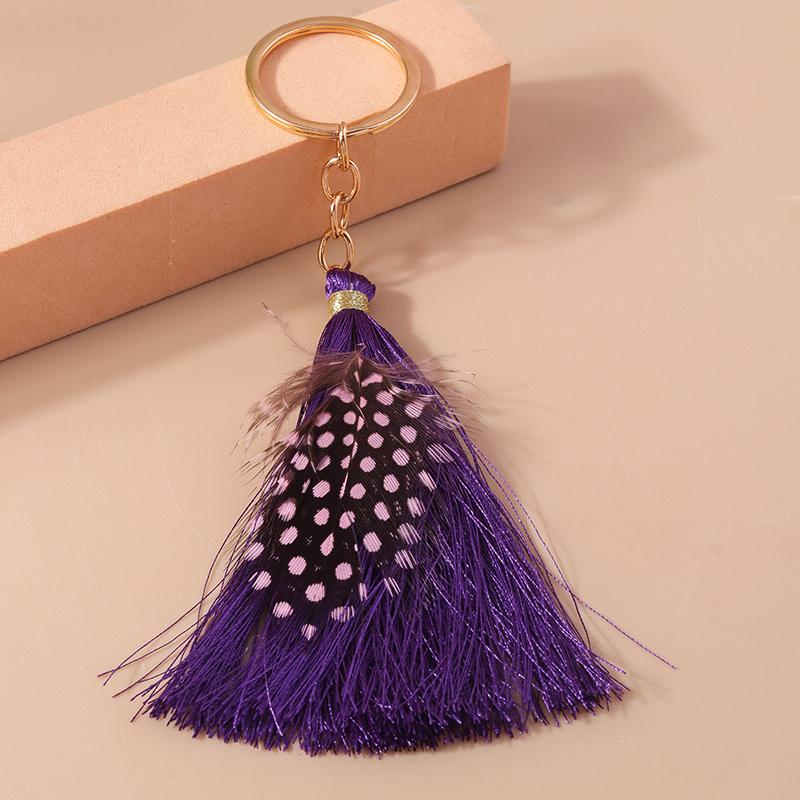 Pretty Tassels Feather Keychain Women Girl Key Ring Pendants for Handbag Decor DIY Handmade Jewelry Gifts