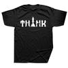 Think Retro Vintage Chess Pieces Player Gift Chess Lover T Shirts Summer Streetwear Short Sleeve Birthday Gifts T-shirt Men
