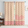 2PCS Pink and Yellow Heart-shaped Full Printed Curtains   Sweet Style   Living Room and Bedroom   Decorative with Drawbar Pockets