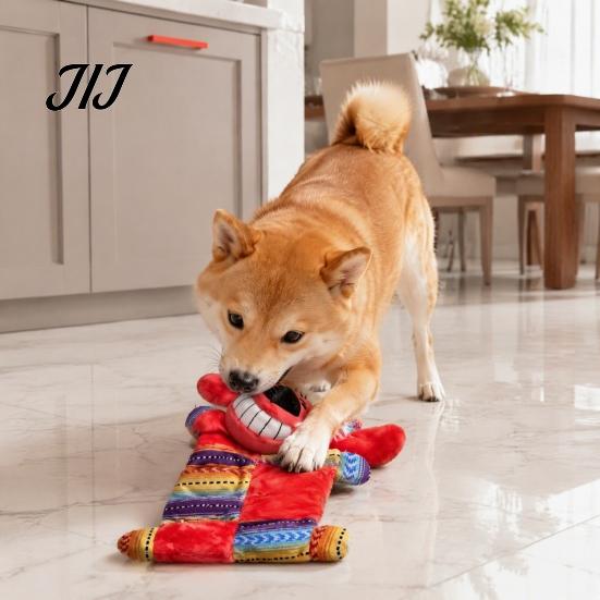 Anxiety Relief for Dogs Interactive Plush Dog Toy, Squeaky Chew Muscle Toys Design, Stuffed Animal Toy Aggressive Chewers Durable