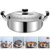 Hotpot Pot Stainless Steel Dual Handle Divided Multi-Function Stockpot Double Flavor Hotpot Cooker for Family Gathering