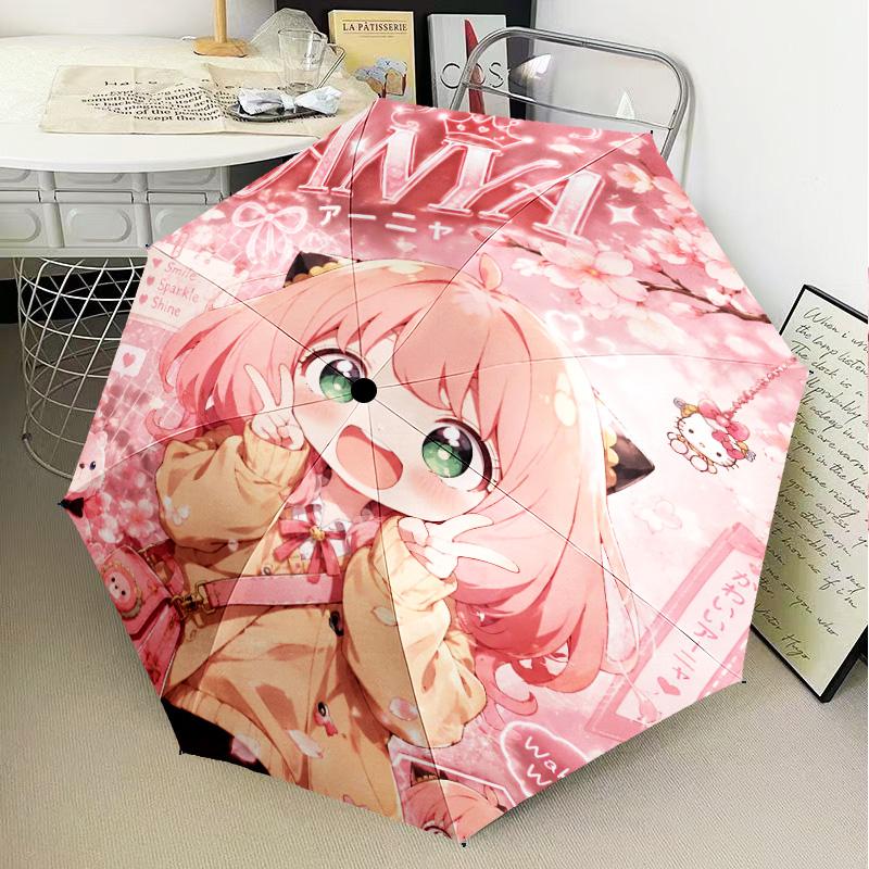 Fantasy Battle Anya Umbrella Folding umbrella, automatic umbrella 8-Frame for Travel, camping Use Gift for Halloween Christmas