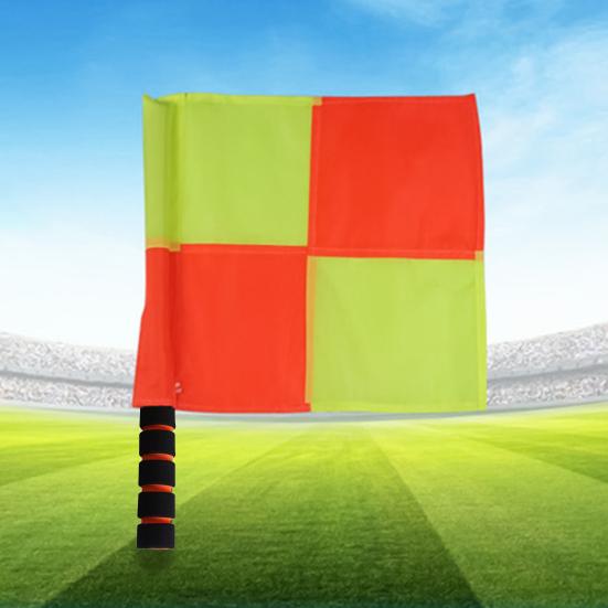 1 Pair Referee Flag Exquisite Easy To Use Stainless Steel Tube Soccer Judge Linesman Flag Football Referee Tool
