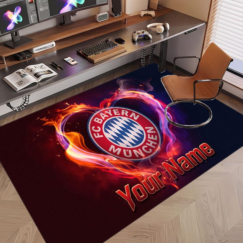 Custom Rug Bayern Munich Pattern Print Name Text Soft Non‑Slip Floor Carpet for Home Indoor Decoration