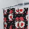 Winter Christmas Gnome Shower Curtain Red And White Gift Box Pattern For Bathroom Decor
