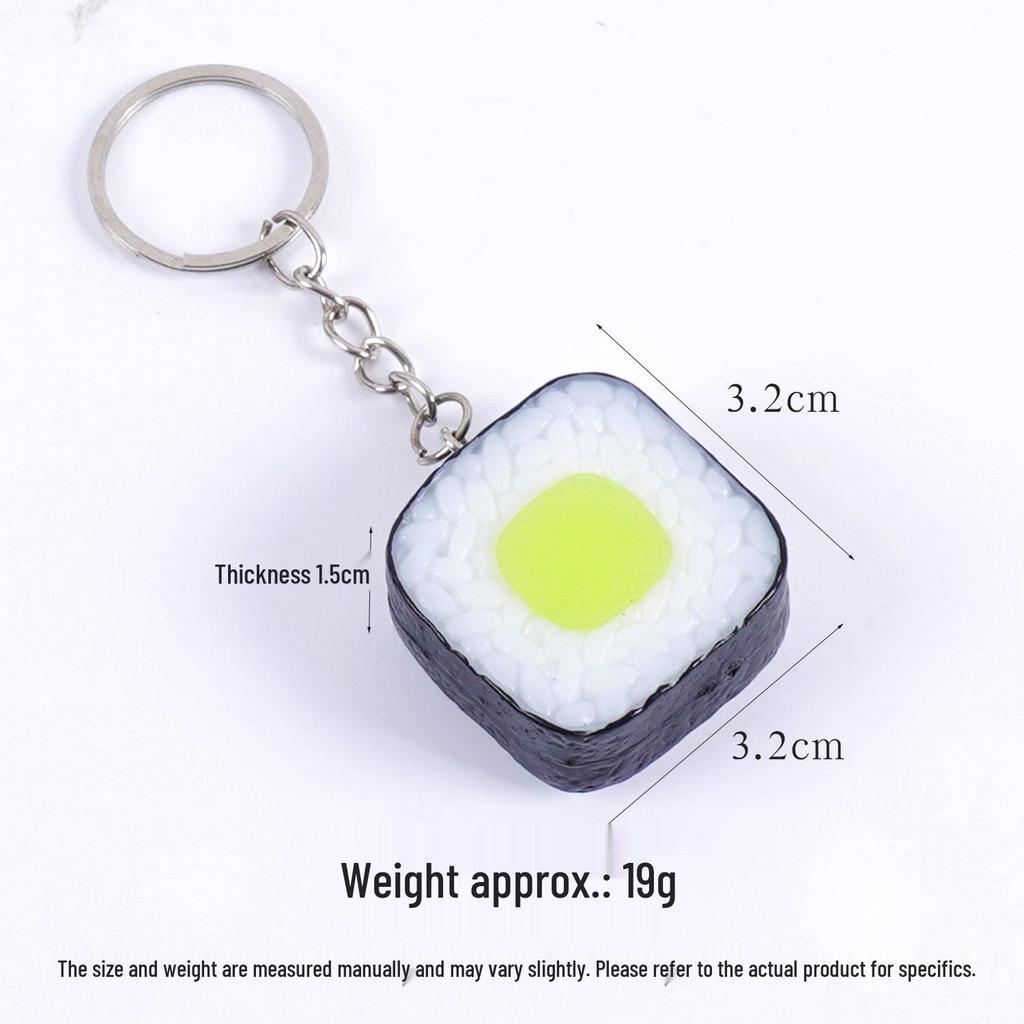 PVC Sushi Onigiri Keychain: Japanese Cuisine Nori-Wrapped Rice Bag Charm