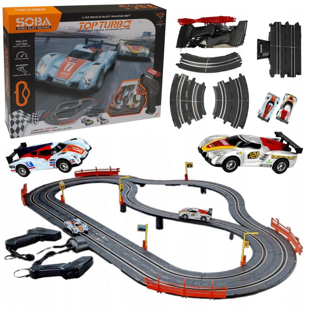 [5] Electric car race track 2x cars 2x remote control 300cm Z3400