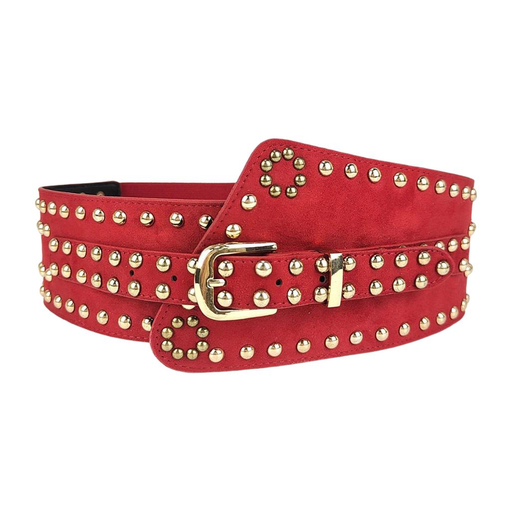 Pin Buckle Waist Belt for Women Ladies Underbust Corset Fashion Female Stretch Waist Strap with Rivet for Prom Party