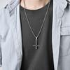 European and American Minimalist Reverse Cross Titanium Steel Necklace with Smooth Surface and Oil Dripping Personality