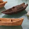2 Pcs Miniature Boat Figurines for Fairy Garden Accessories, Resin Mini Ship Models for DIY Micro Landscape, Sand Tray, Terrarium, Bonsai Ornament