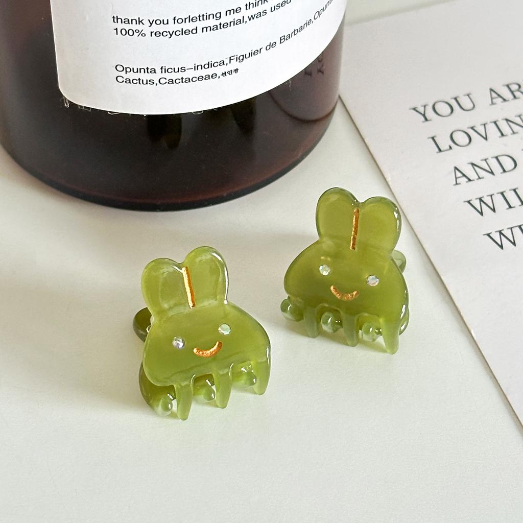 2 Stück/Set Acetat Mini Haarspange Kleine Größe Niedlich Süß Kaninchen Tier Geometrische Haarspangen Seitenklemmen Damen Haarschmuck