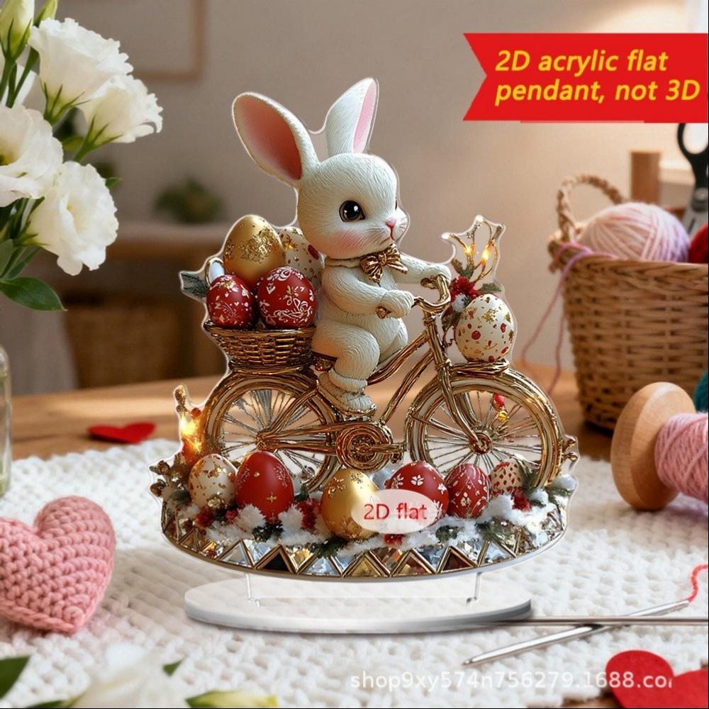 Акриловая градиентная кроличья пасхальная яйцевидная подвеска 20CM