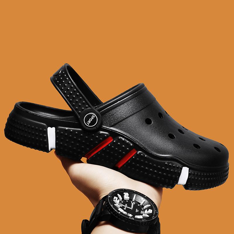 Stylish Mens Chef Clogs Non Slip Oil Resistant Waterproof Working Footwear Daily Closed Toe Sandal Shoes Soft Plush Comfort Daily Slide Shoes