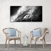 Three Piece Picture Canvas Print Waves Sea Ocean Black White
