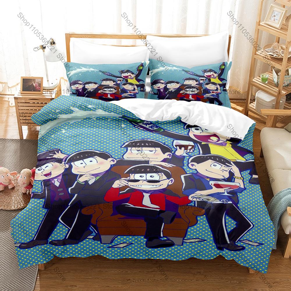 Funny Osomatsu San Theme Bedding Set 3 Piece Duvet Cover Set Home Textile For Kpop Fans Gift For Fans Bedroom Decor