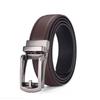Men's Faux Leather Belt with Automatic Alloy Buckle, Versatile for Suits and Jeans