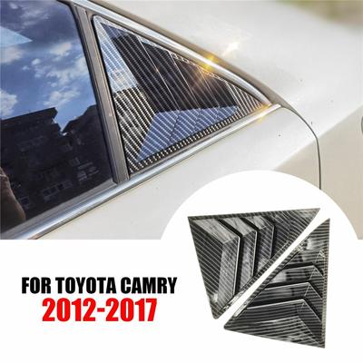 Toyota Camry 2012-2017 İçin 2x Karbon Fiber Görünümlü Arka Cam Çeyrek Panjur Kapağı
