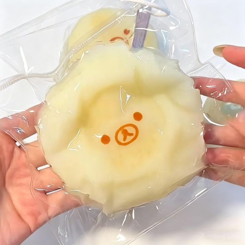 Squishy Bear Radish Squeeze Toys Soft Mochi Fidget Toy Slow Rising Stress Relief Fidget Toy for Adults ASMR Decompression Gift