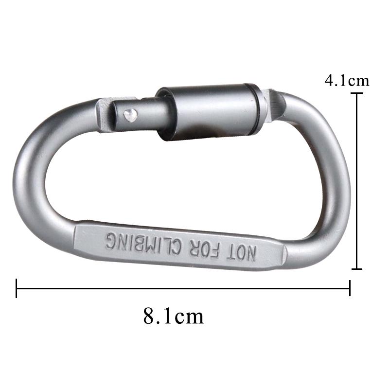 1Pcs Carabiner Travel Kit Outdoor Survival D-Ring Locking Carabiner Clip Aluminum Alloy Climbing Keychain Hanging Hook Buckle
