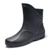 Trendy and fashionable men's rain shoes waterproof and non-slip fishing rain boots thick-soled wear-resistant and warm car wash water shoes