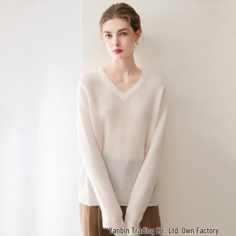 Damen Kaschmirpullover mit V-Ausschnitt - Einfaches & Vielseitiges Basic-Oberteil