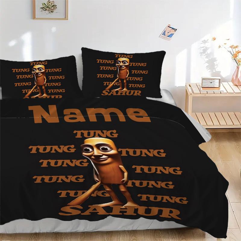 

TUNG SAHUR PRINT Комплект постельного белья из 3 предметов Пододеяльник Подарок для спальни, Включает без наполнителяjt007 135x200cm