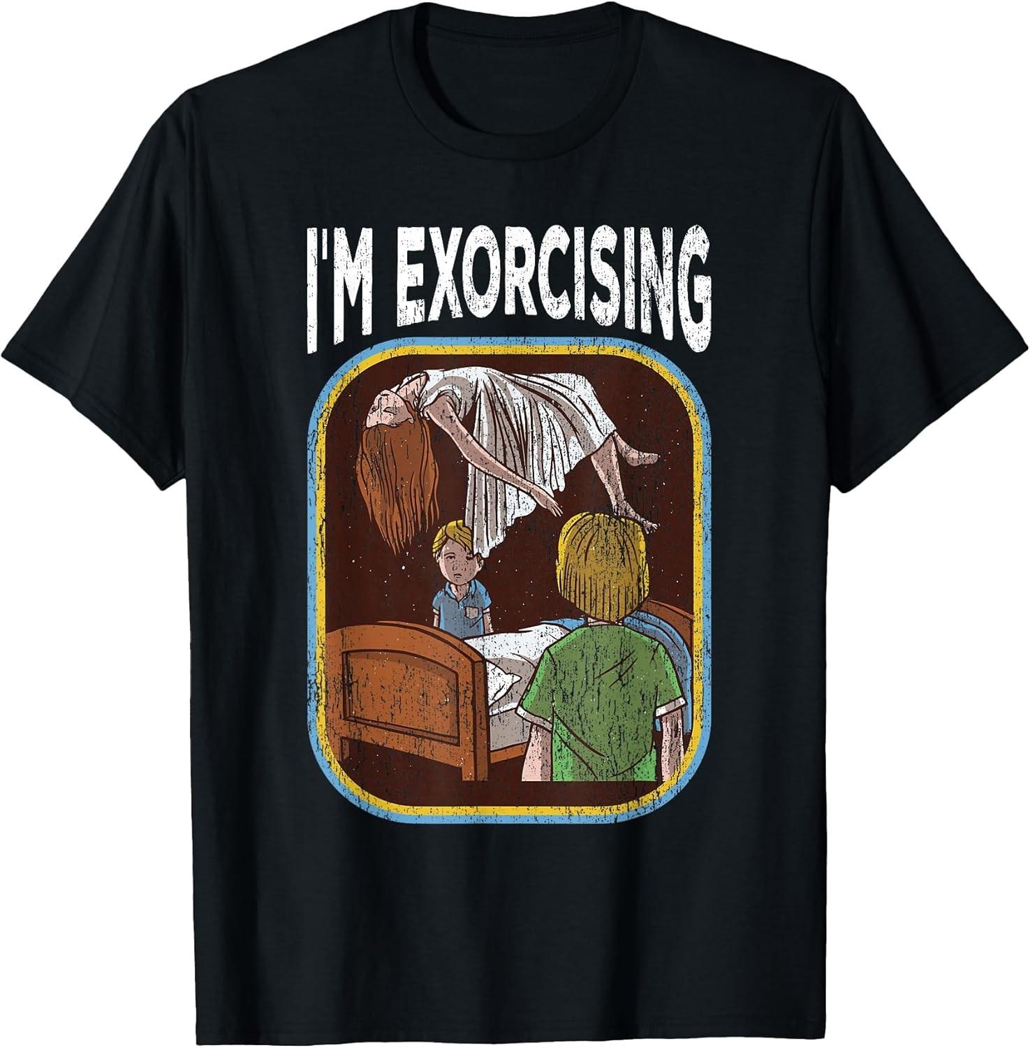 BEST! Horror Movie Vintage Exorcising Exorcism Funny Nostalgia Tee Size S-3XL XL