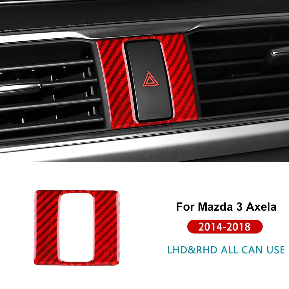 Real Carbon Fiber For Mazda 3 Axela 2014 2015 2016 2017 2018 LHD RHD Car Warning Light Frame Panel Inteior Accessories Sticker