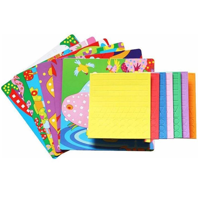 6 шт./лот Дитячі 3D EVA Липкі Мозаїки Пазл DIY Пінопластовий Ручний Робота DIY Мистецтво Мультяшний Малюнок Креативні Навчальні Іграшки для Дітей TMZ