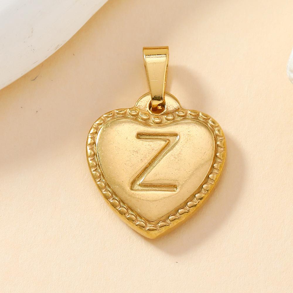 316L Stainless Steel Initial Necklace Letter Heart Pendant Chain For Women Jewelry Accessories