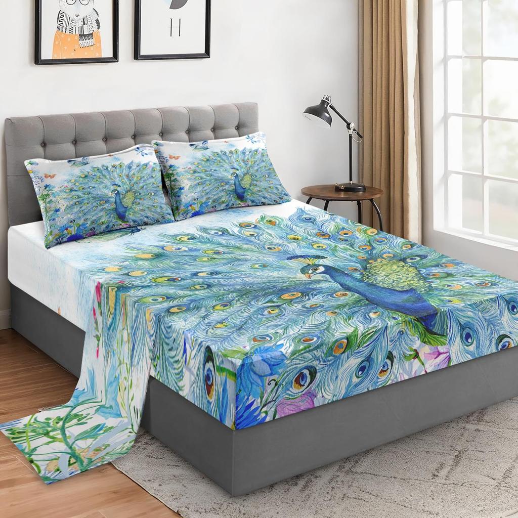 Wild Forest Animal Pattern Sheet Four-Piece Bedding Set Bedroom Dormitory Bedding Decoration