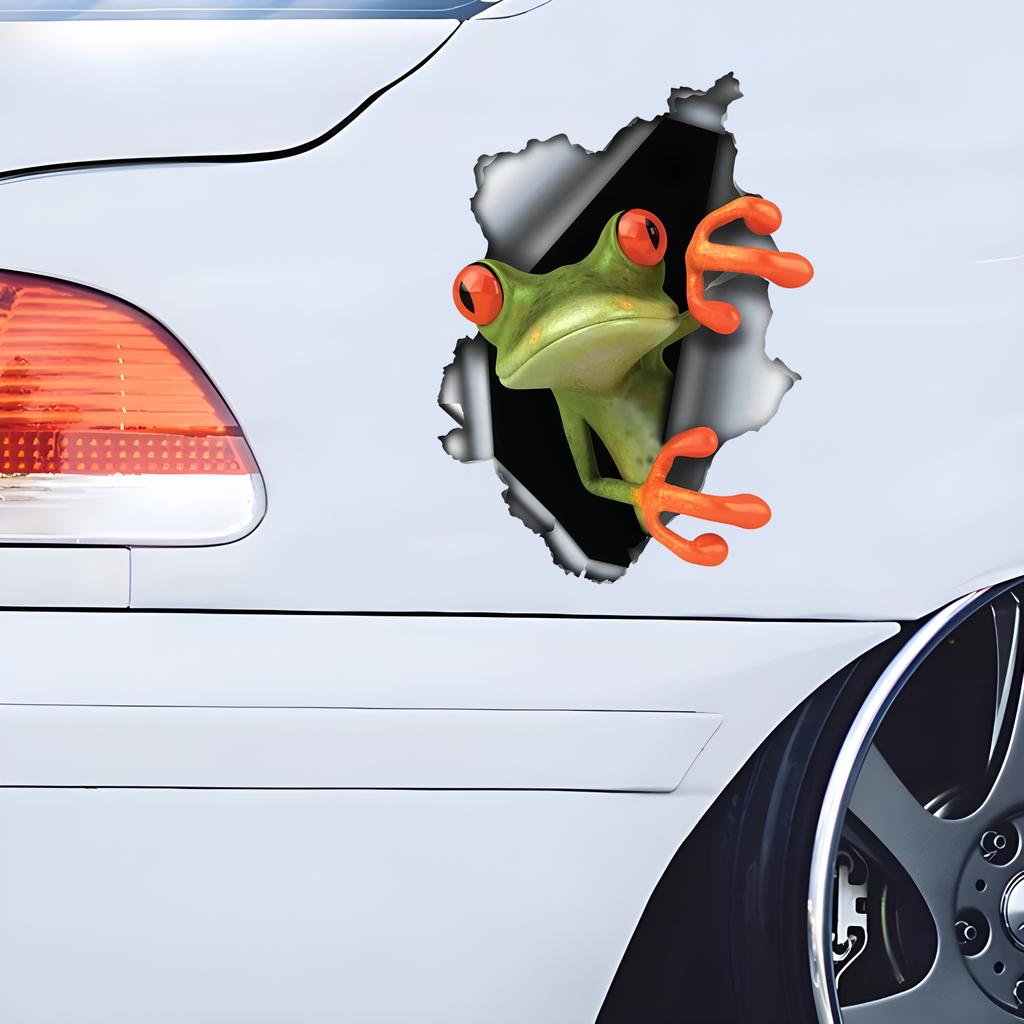 Frog Car Stickers Funny Waterproof Vinyl Decal Motorcycle Decorative Accessories, Used for Car, Motorcycle, Laptop, Van