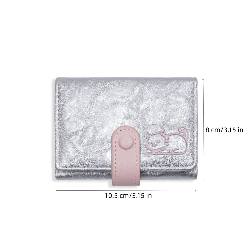 Cute Cat PU Leather Wallets Large Capacity Trifold Wallet Multi-Card Slot Purse Fashion Portable Card Holder Women Clutch Bag