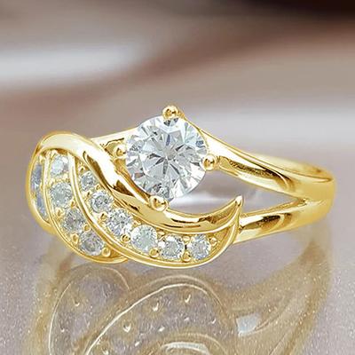Fashion Street Shot Angel Wings Set Zircon Ring, Creative Internet Celebrity Jewelry
