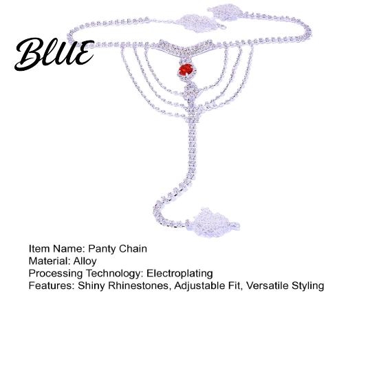 Chain Strap Accessory Rhinestone Panty Adjustable Length Brief with Body