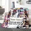 Name Custom Taylor Poster Print Flannel Blanket High Quality Warm Comfortable Cover for All Seasons Perfect for Gifts Home Decor