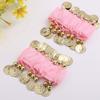 Dance Accessories Gold Coin Chiffon Rattle Bracelet Belly Dance Wrist Bracelets Hand Cuff Wristlet
