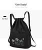 Casual Embroidered Folding Gym Backpack - Large Capacity, Wet/Dry Compartments, Ideal for Short Trips and Sports.