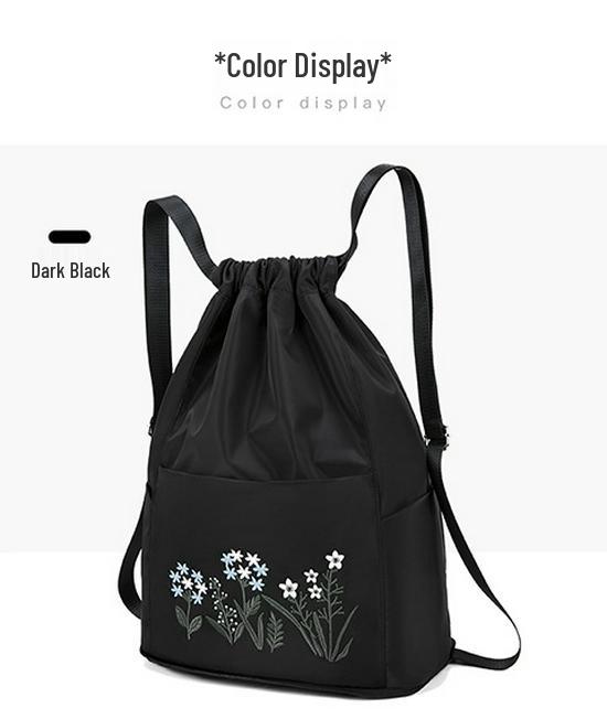 Casual Embroidered Folding Gym Backpack - Large Capacity, Wet/Dry Compartments, Ideal for Short Trips and Sports.