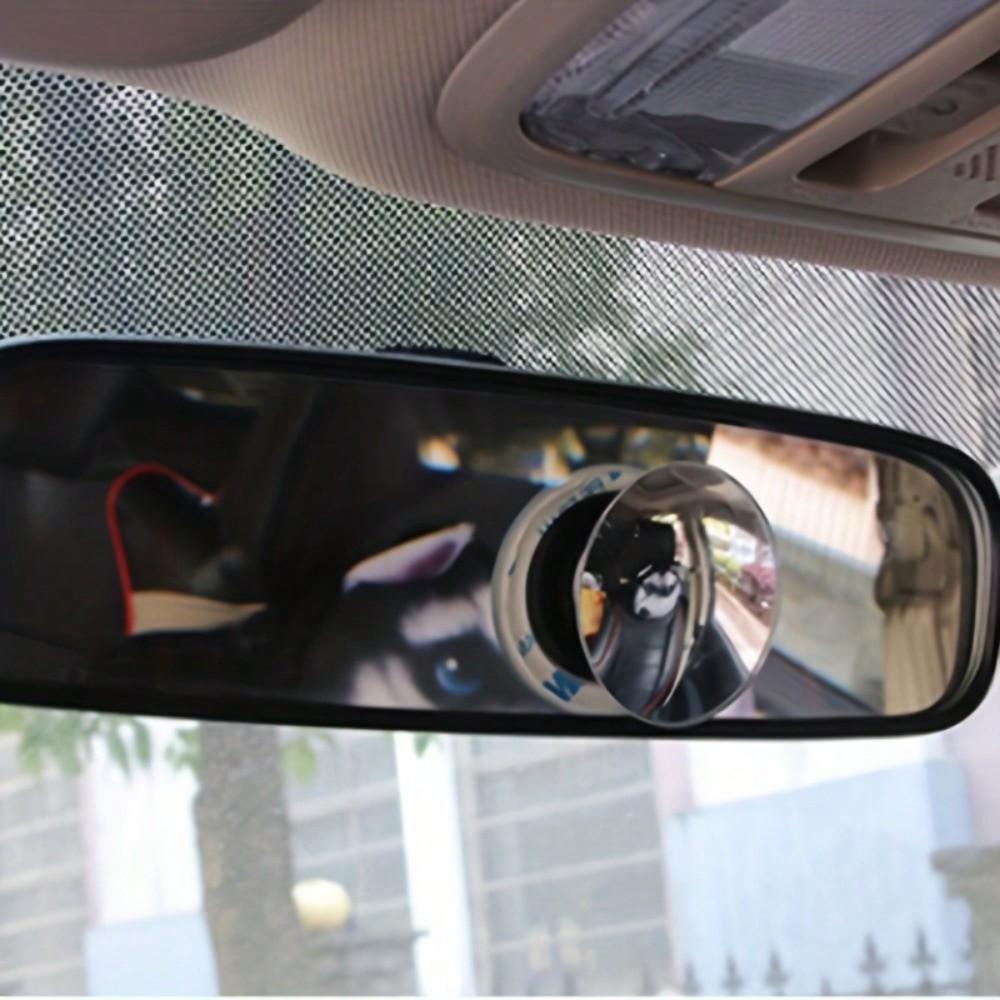 2PCS Round Convex Blind Spot Mirror Wide Angle 360 Adjustable Clear Rearview Safety Mirror