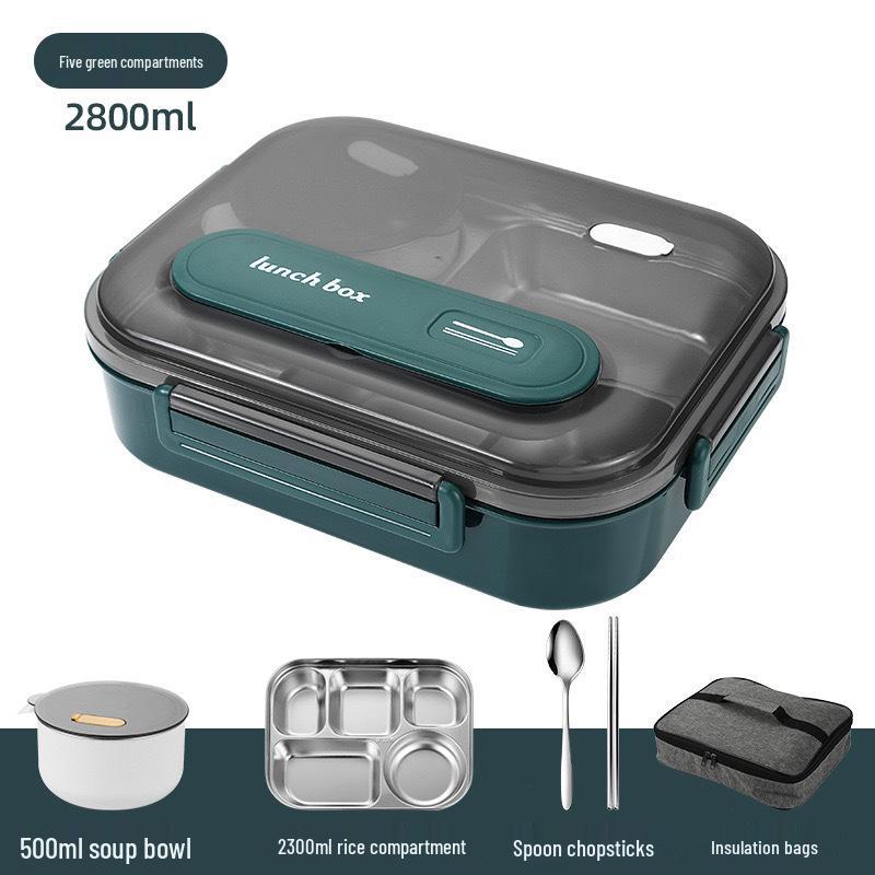 Lunch Box Isolato Extra Large in Acciaio Inossidabile 316 Adatto al Microonde per Studenti e Lavoro