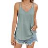 Damen V-Ausschnitt Ärmellos Locker Geschnitten Camisole Top Lässiges Einfarbiges Tanktop