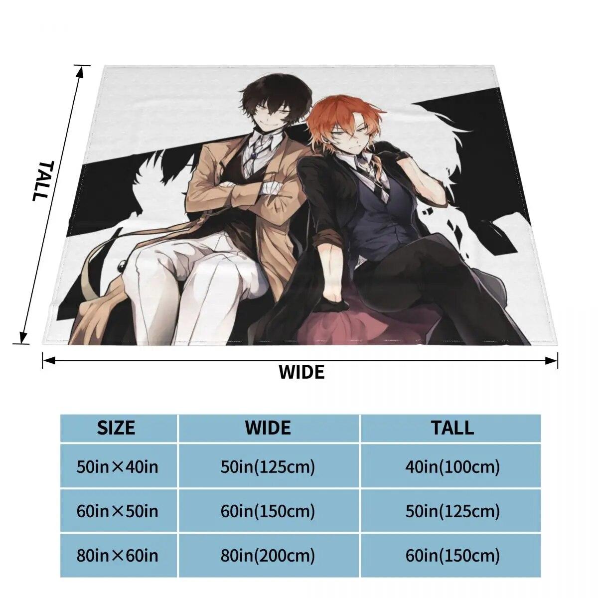

Осаму Дазай Чуя Накахара вязаное одеяло Bungou Stray Dogs аниме пушистое одеяло постельное белье диван ультра-мягкие теплые покрывала 75x100cm 30x40in